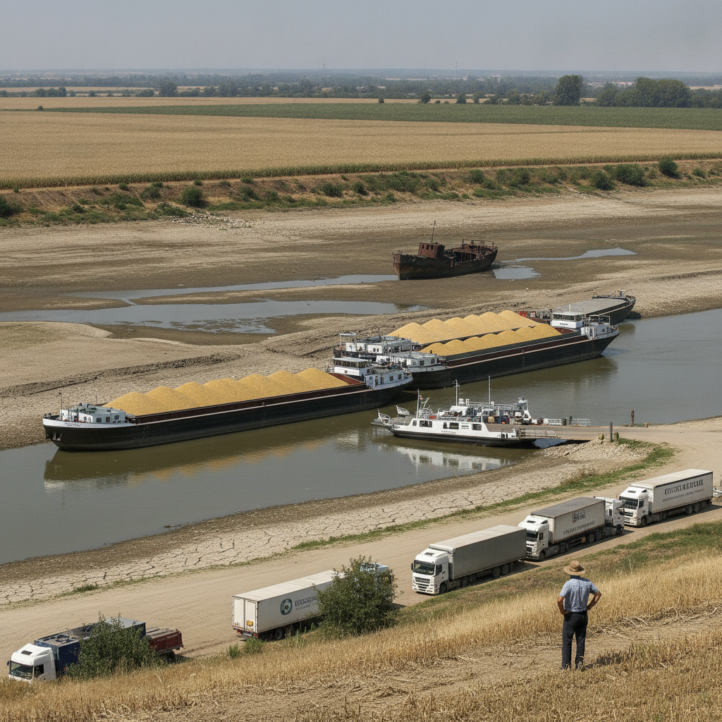 Dunav na najnižem vodostaju od 1996: Žitarice ostaju zaglavljene, transport poskupljuje, a Evropa gubi dah