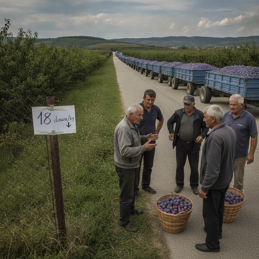 Otkupna cena šljive na jugu Srbije pala na 18 dinara — voćari pred izborom: prodati ispod cene ili peći rakiju
